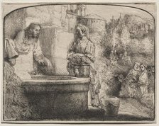 Christ and the Woman of Samaria: An Arched Print, 1657-58. Creator: Rembrandt van Rijn (Dutch, 1606-1669).