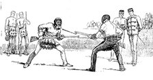 Sketches at the Royal Military Tournament...: bayonet fencing, 1890. Creator: Unknown.