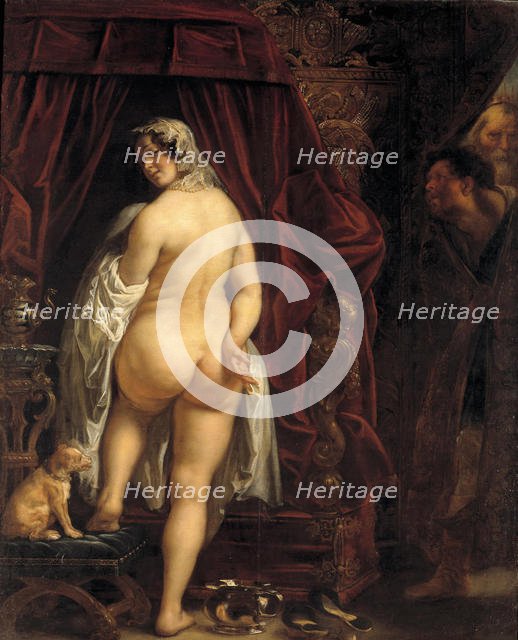 King Candaules of Lydia showing his wife to Gyges , 1646. Creator: Jordaens, Jacob (1593-1678).