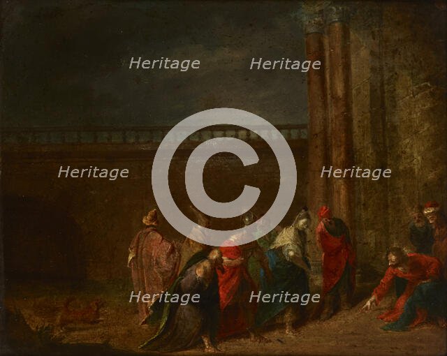 Christ and the Woman Cught in Adultery with Pharisees, 18th century. Creator: Unknown.