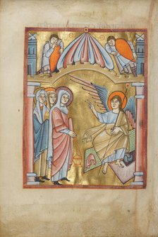 The Women at the Tomb; Benedictional, about 1030-1040. Creator: Unknown.