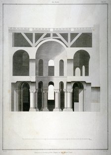 Transverse section of St John's Chapel in the White Tower, Tower of London, 1815. Artist: James Basire II