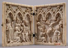 Diptych with the Adoration of the Magi and the Crucifixion, French or German, c1310-20 or 1350-70. Creator: Unknown.