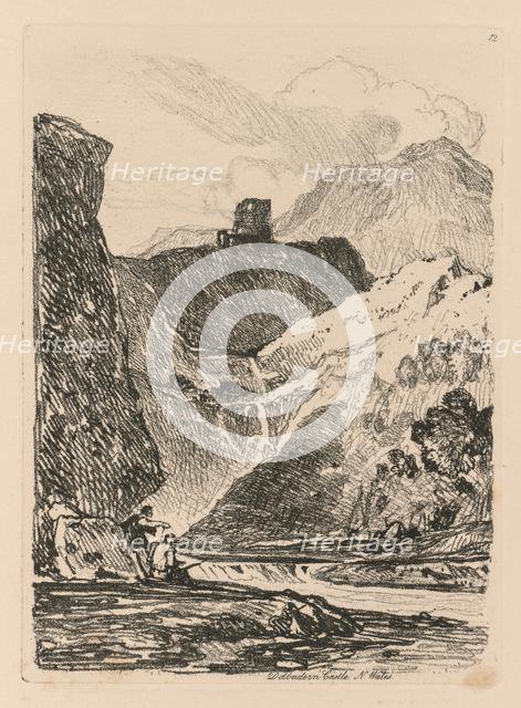 Liber Studiorum: Plate 12, Dolbadern Castle, Llanberris Lake, North Wales, 1838. Creator: John Sell Cotman (British, 1782-1842).