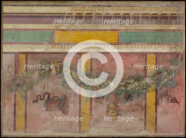 Wall painting from the west wall of Room L of the Villa of P. Fannius Synistor..., ca.50-40 B.C. Creator: Unknown.