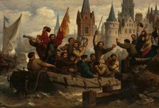 Return of the warriors after the siege of Antwerp , 1878. Creator: Schaefels, Hendrik Frans (1827-1904).