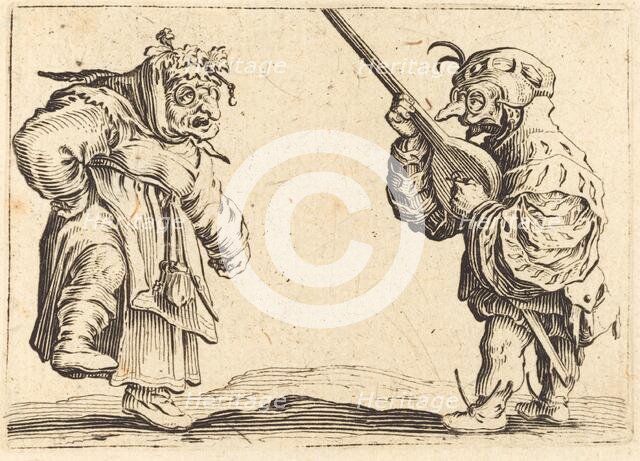 Dancers with Lute, c. 1622. Creator: Jacques Callot.