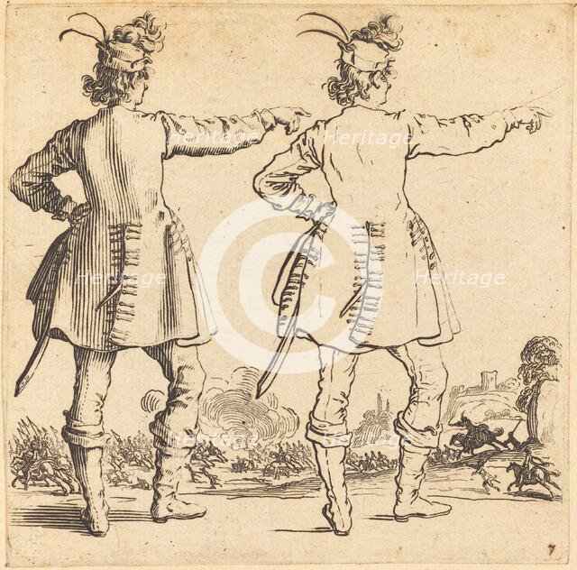 Officer with Feathers in Cap, Seen from Behind, 1617 and 1621. Creator: Jacques Callot.