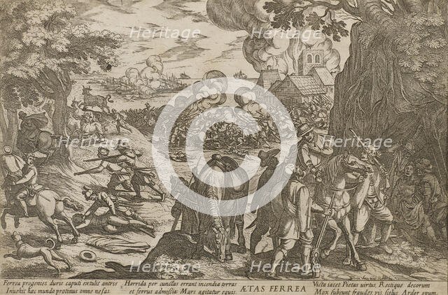 Aetas ferrea. The iron age. From the series "The Four Ages of the World", 1599. Creator: Tempesta; Antonio (1555-1630).