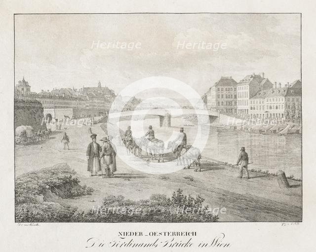 Nieder-oesterreich, Die Ferdinand Brucke in Wien. Creator: Jakob Alt (Austrian, 1789-1872).