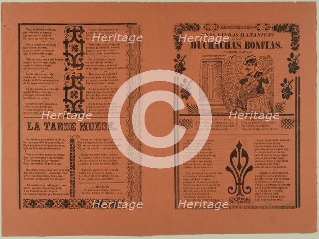 Unas lindas mañanitas a las muchachas bonitas (A Lovely Serenade for the Pretty Ladies), n.d. Creator: José Guadalupe Posada.