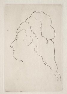 Profile of Eva Gonzales turned to the left, c. 1869. Creator: Edouard Manet (French, 1832-1883).