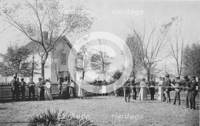 Class in outdoor geometry, 1904. Creator: Frances Benjamin Johnston.