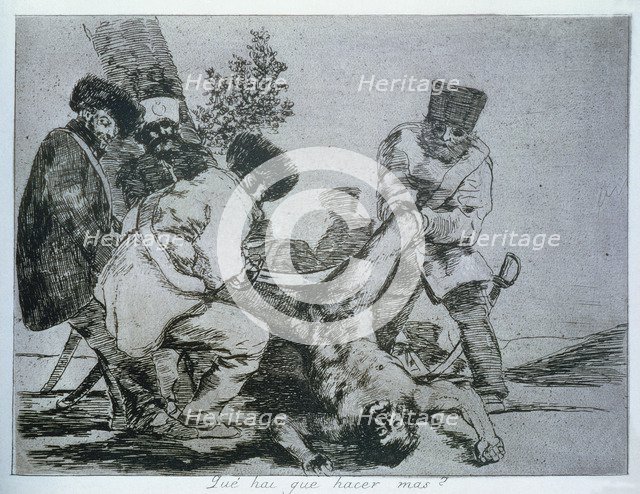 The Disasters of War, a series of etchings by Francisco de Goya (1746-1828), plate 33: 'Que hai q…