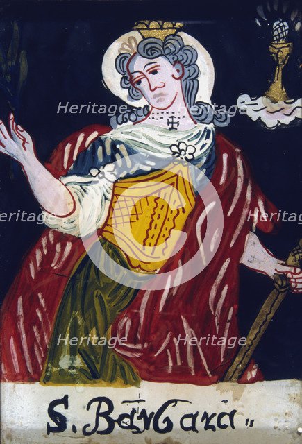 St Barbara, Christian virgin martyr, 19th century. Artist: Anon