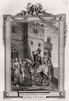 'Edward the Martyr Stabbed by Order of Elfrida', 978 AD, (1776). Artist: J Hall
