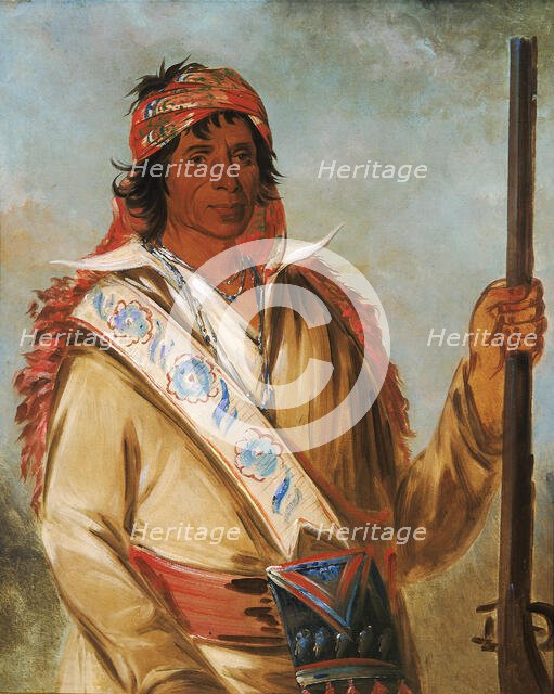 Steeh-tcha-kó-me-co, Great King (called Ben Perryman), a Chief, 1834. Creator: George Catlin.