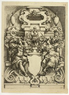 Fantastic Architecture, plate 36 (later 44, and 125) from Architectura, c. 1596. Creator: Wendel Dietterlin the Elder.