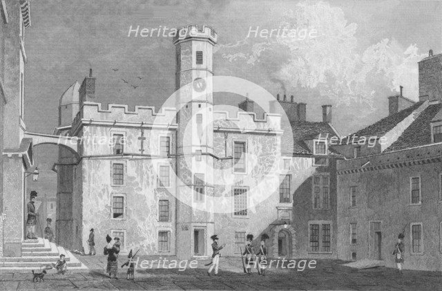 'The Interior Quadrangle of the Castle, Edinburgh', c1829. Artist: J Hinchliff.