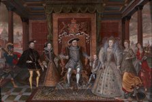 An Allegory of the Tudor Succession: The Family of Henry VIII, ca. 1590. Creator: Unknown.