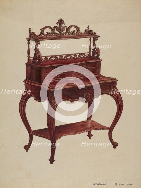 Desk, c. 1937. Creator: Paul Ward.