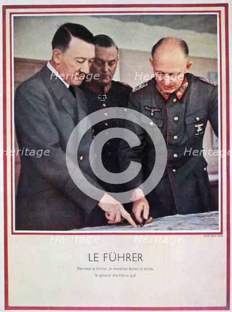 Adolf Hitler, Field Marshall Keitel and General Jodl, 1942. Artist: Walter Frentz