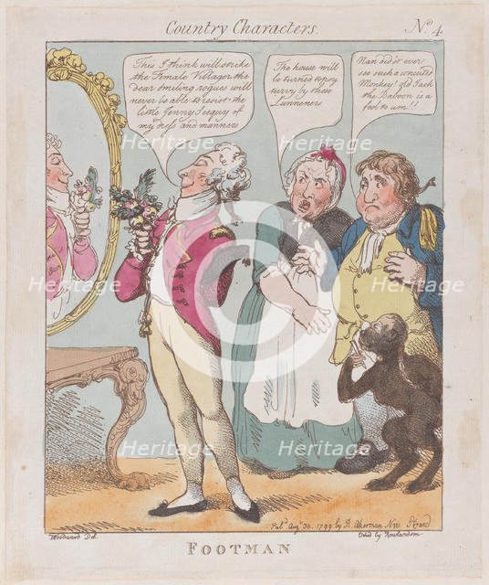 Footman, August 30, 1799., August 30, 1799. Creator: Thomas Rowlandson.