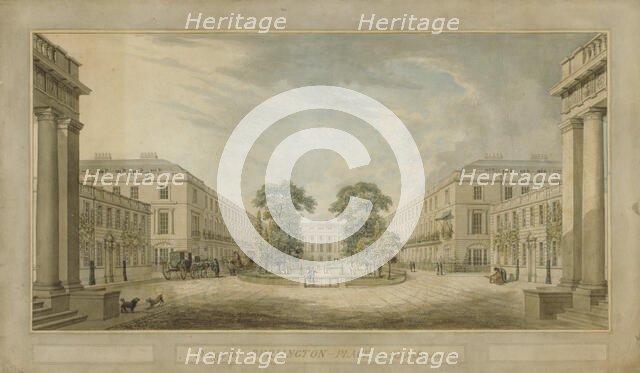 Design for 'Burlington Place', Burlington House site redevelopment, Piccadilly, Westminster..., 1808 Creators: Humphry Repton, John Adey Repton.