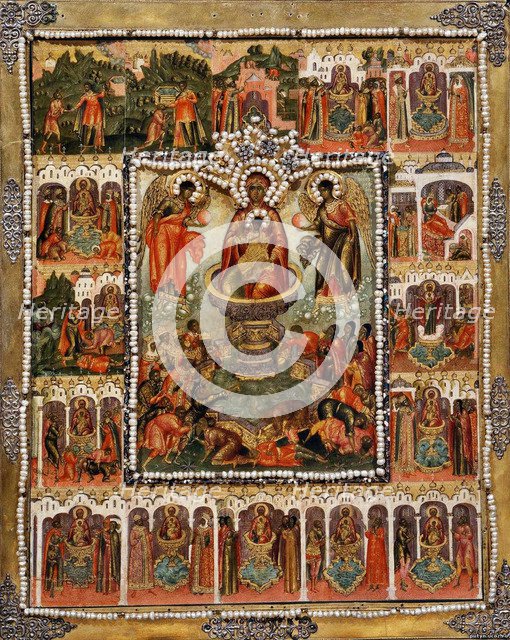 Theotokos Life-giving Spring, 1670. Artist: Ushakov, Simon (Pimen) Fyodorovich (1626-1686)