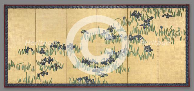 Irises, 1700s. Creator: Watanabe Shik? (Japanese, 1683-1755).