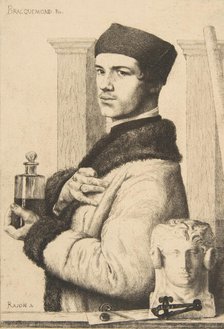 Portrait of Félix Bracquemond in 1852, 1878. Creator: Paul Adolphe Rajon.