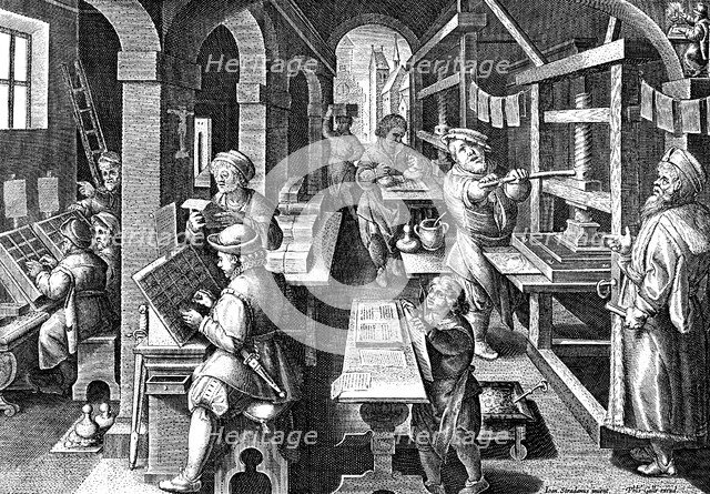 Printing office, c1600. Artist: Unknown