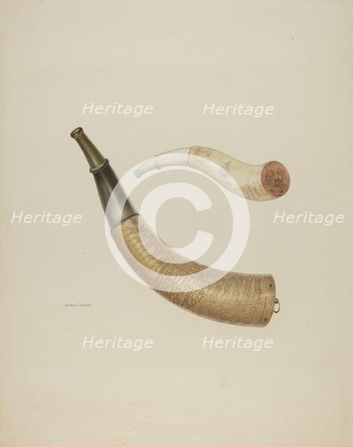 Powder Horn, 1935/1942. Creator: Alfred Koehn.