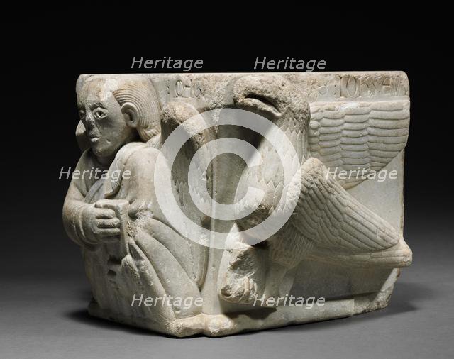 Engaged Capital with Figures of a Man and of an Eagle, 1175-1200. Creator: Unknown.