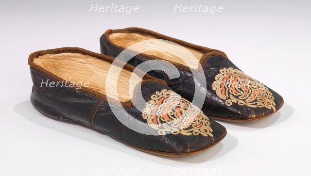 Slippers, French, 1866. Creator: Unknown.
