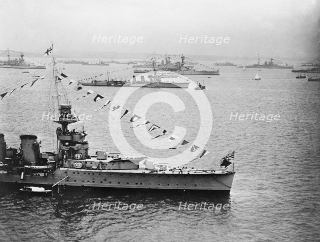 Warships at the Spithead Review, Hampshire, 1924. Artist: Aerofilms.