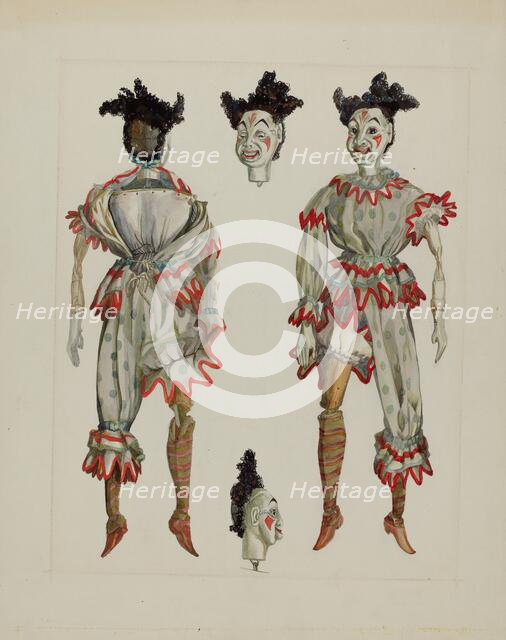 Puppet - "Clown on a Tear", c. 1937. Creator: Verna Tallman.