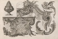 Suggestion for the Decoration of the Lower and Top Right of a Frame Combine..., Printed ca. 1750-56. Creator: Jeremias Wachsmuth.