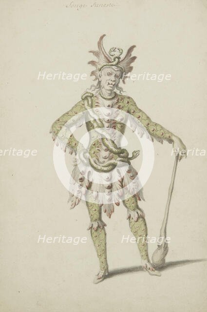 Costume design for the opera Atys by Jean-Baptiste Lully, c1676. Creator: Berain, Jean (c. 1640-1711).