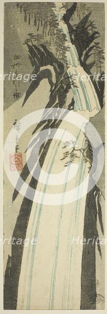 Nunobiki Waterfall in Settsu Province (Sesshu Nunobiki no taki), from an untitled series of..., 1854 Creator: Ando Hiroshige.