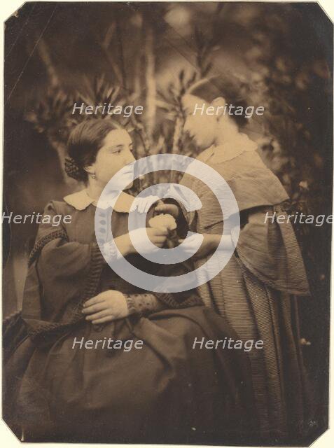 Portrait of Woman and Child, 1855. Creator: Jean-Baptiste Frénet.