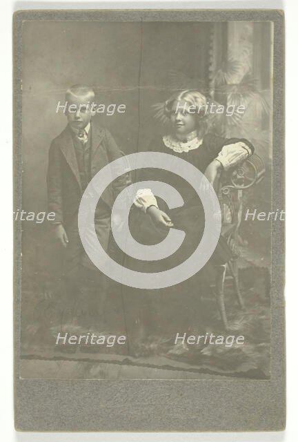 Untitled (boy and girl), 1870/99. Creator: Unknown.