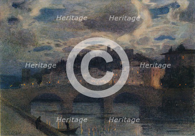 'Moonlight on the Arno, Florence', c1907. Artist: Robert W Little.