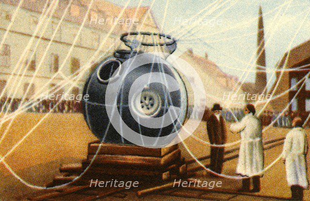 Cabin of Piccard's altitude research balloon, 1931, (1932). Creator: Unknown.