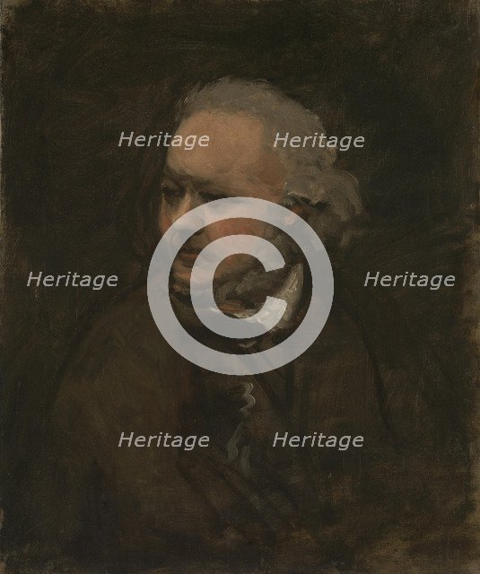 Portrait of the painter Honoré Daumier (1808-1879), c. 1876. Artist: Daubigny, Charles-François (1817-1878)