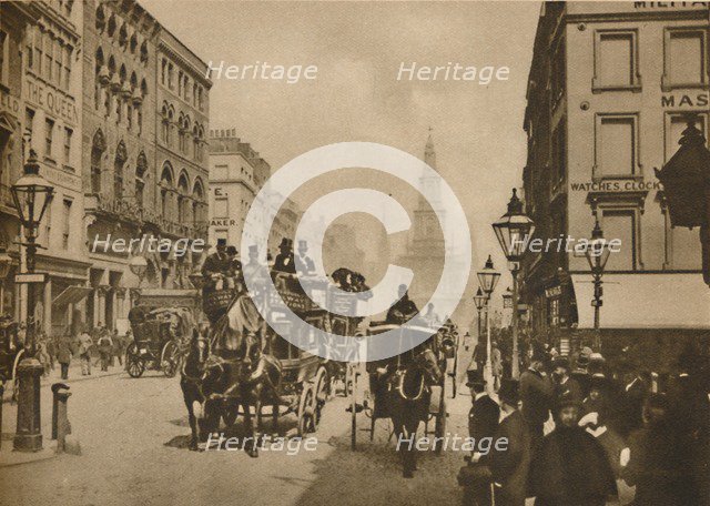'How London Has Changed Since "Toppers" Were Worn By Outside Passengers', c1900, (c1935).  Creator: Unknown.