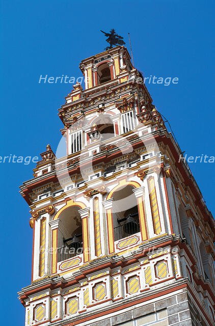 Tower of Santa Maria de la Encina and San Juan Bautista Church, Burguillos del Cerro, Spain, 2008.  Creator: LTL.