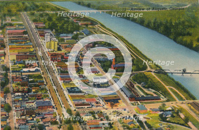 Aerial view of Augusta, Georgia, 1943. Artist: Unknown