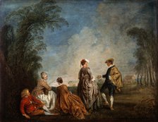 'An Embarrassing Proposal', 1715-1716.  Artist: Jean-Antoine Watteau