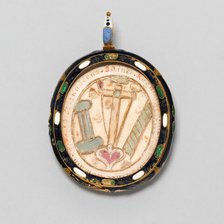 Double-Sided Pendant with Instruments of the Passion and Emblem of a Confraternity, 18th century. Creator: Unknown.